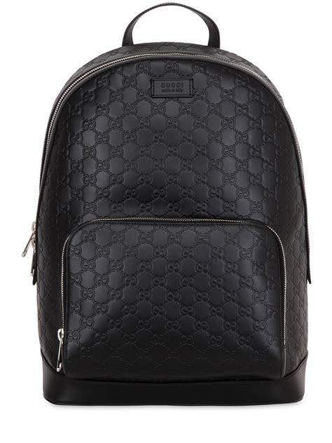 gucci backpack mens black|gucci signature leather backpack black.